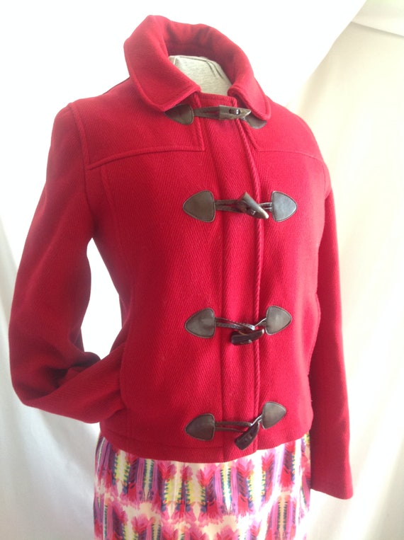 Vintage 1990's Wool Duffle Coat Jacket Sz 4 US Made in