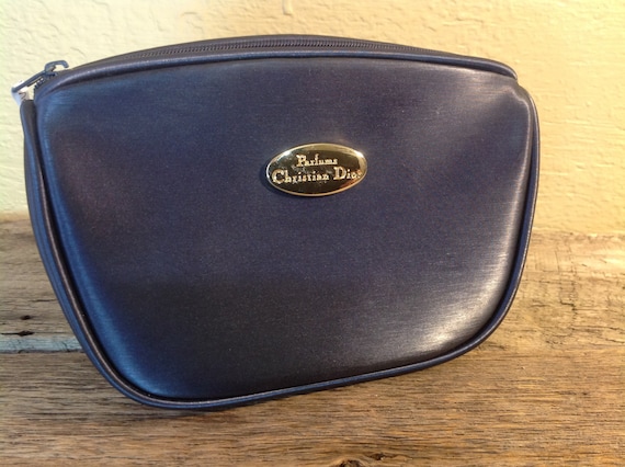 Toiletry Bag/christian DIOR Cosmetic Pouch/vintage/satin 