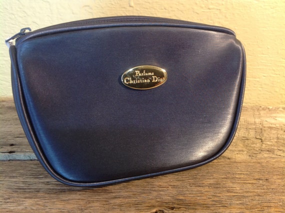 Toiletry Bag/christian DIOR Cosmetic Pouch/vintage/satin 