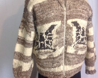 Authentic Cowichan Thunderbird Cardigan, by Goldstream Indian