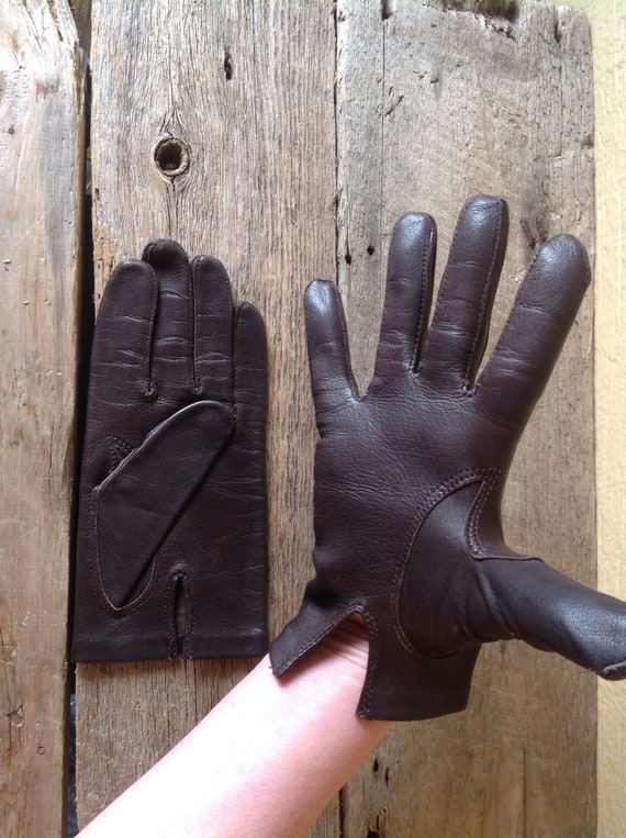 Fine leather gloves for women/vintage 1970s/Sz 7.… - image 7