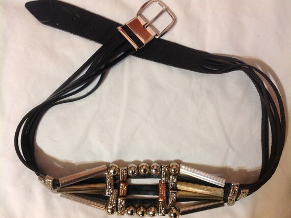 Vintage 80\'s Eelskin and Leather Avant Garde Belt Vintage 1980s/avant-garde Metal and Leather Belt - Etsy main image 4