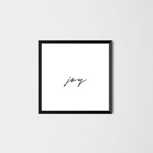 Joy print, 8 sizes included, joy printable, joy quote, handwritten art, joyful, mighty, modern decor