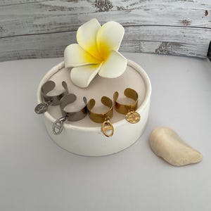 Gold-plated silver stainless steel ring