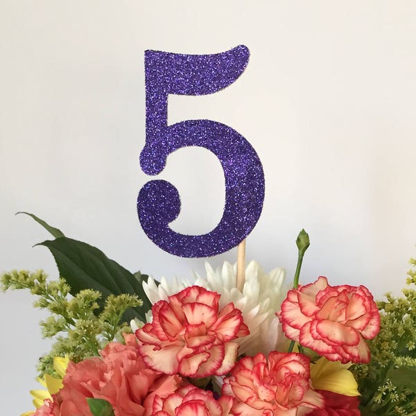 Blue Glitter Number - Etsy