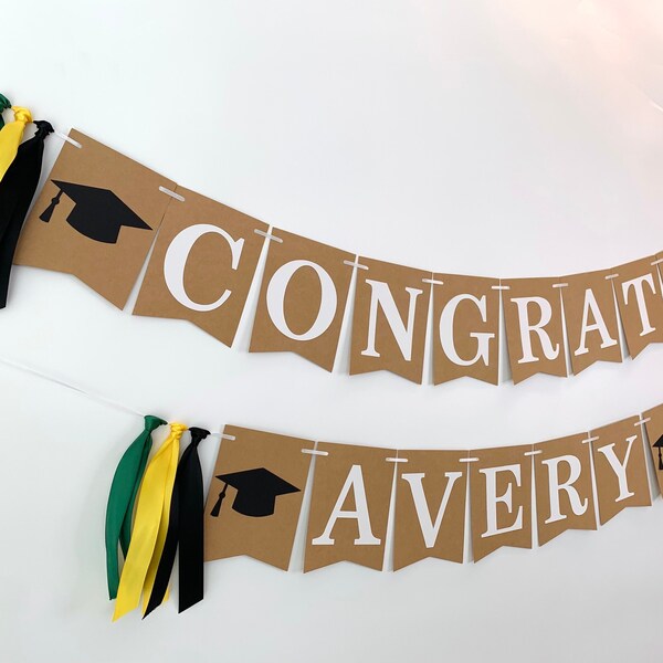 Graduation Name Banner, Class of 2024 Banner, Congratulations Banner, Custom Graduation Banner, Graduation Decor, Class of 2024 Bunting