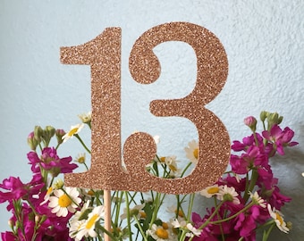 13 Centerpiece Picks, 13th Birthday Decorations, 13th Birthday Centerpiece Sticks, Number 13 Sticks, Thirteen Centerpiece Sticks (3 Count)