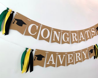 Graduation Name Banner, Class of 2024 Banner, Congratulations Banner, Custom Graduation Banner, Graduation Decor, Class of 2024 Bunting