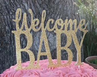 Baby Shower Cake Topper, Welcome Baby Cake Topper, Gender Reveal Cake Topper, Baby Announcement, Hello Baby Cake