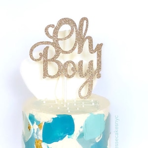 Oh Boy Cake topper, Baby Boy Cake Decoration, Baby Shower Cake, Oh Boy Decorations, Baby Boy Baby Shower, Blue baby shower cake