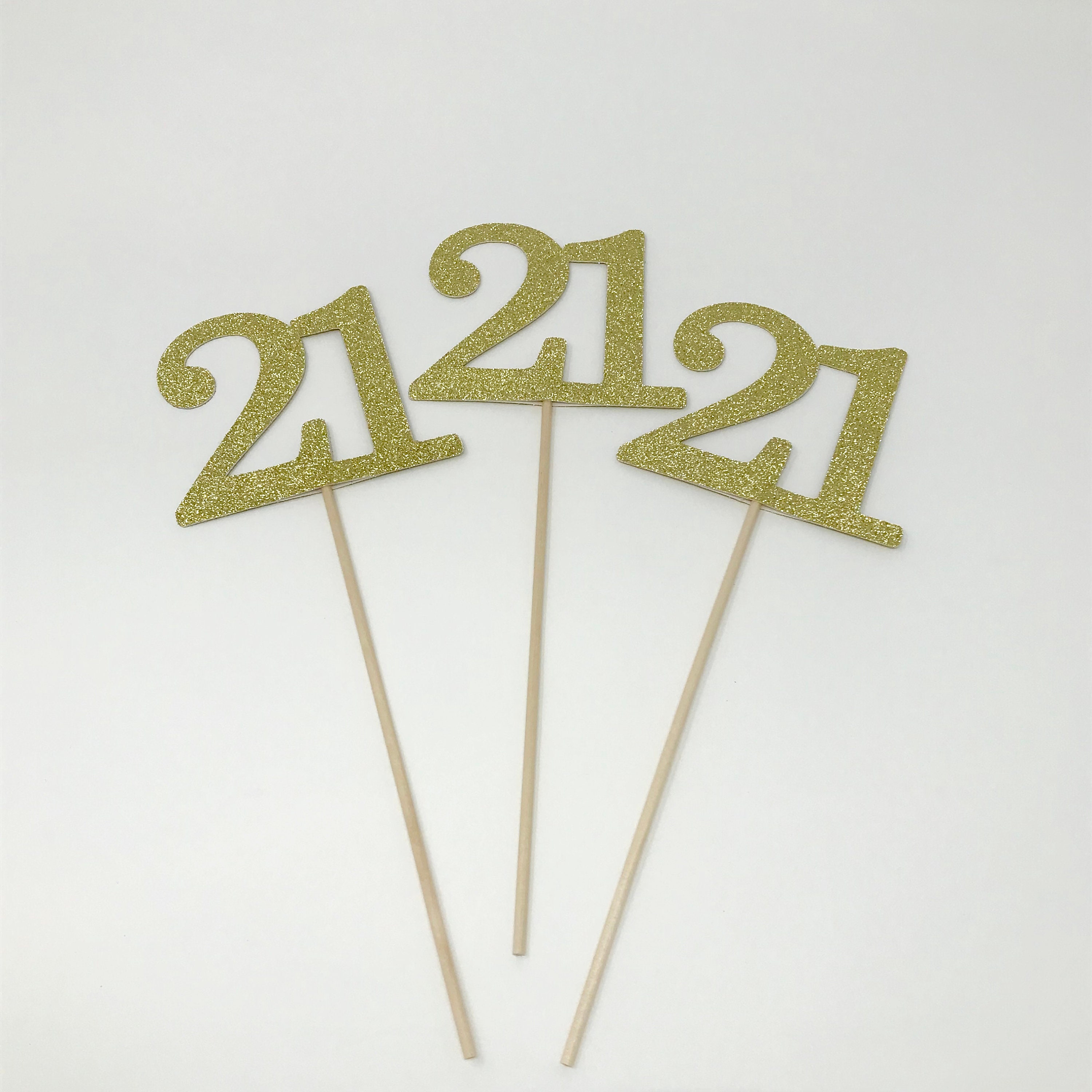 21st Birthday Decorations 21 Centerpiece Picks 21st Birthday - Etsy