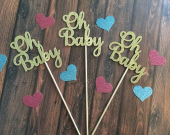 Baby Shower Decorations, Gender Reveal Centerpieces, Baby Tablel Decorations, Boy or Girl Decorations, Baby Centerpieces (Qty. 3)