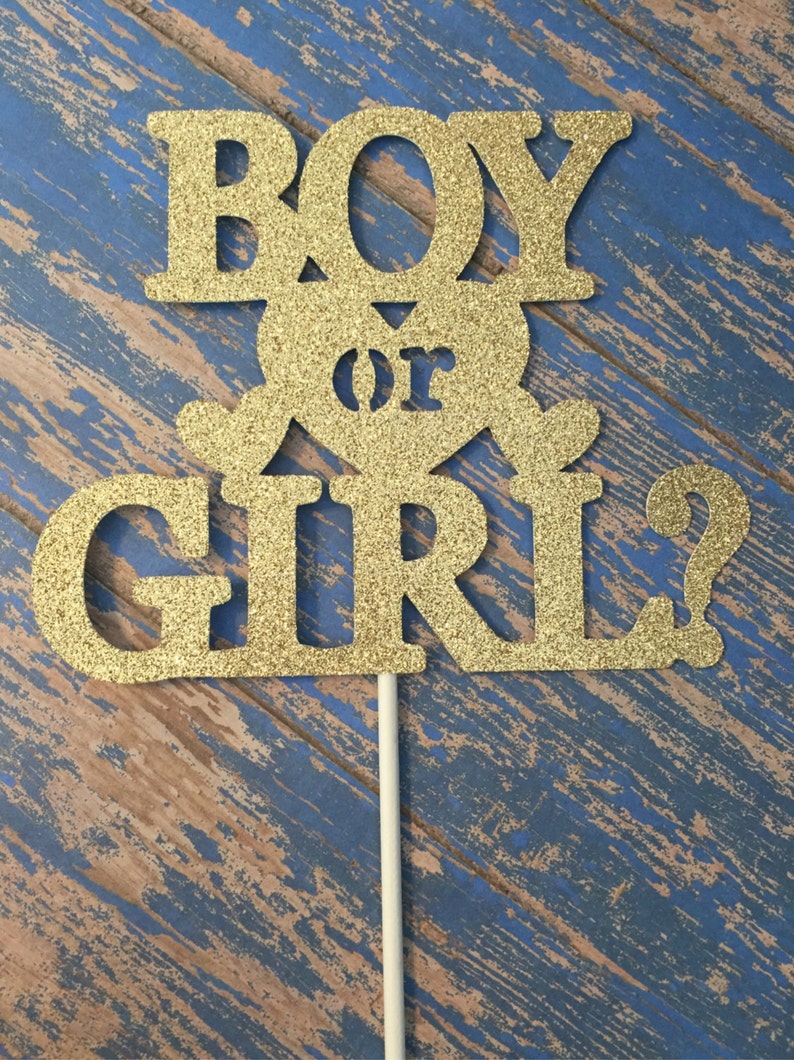 Gender Reveal Cake Topper Boy or Girl Cake Topper Baby Etsy