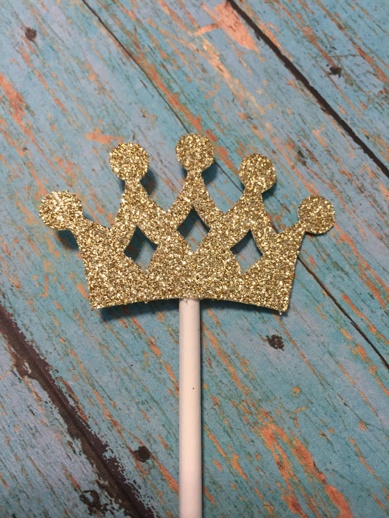 Crown Cupcake Toppers Crown Birthday Cupcake Toppers Etsy