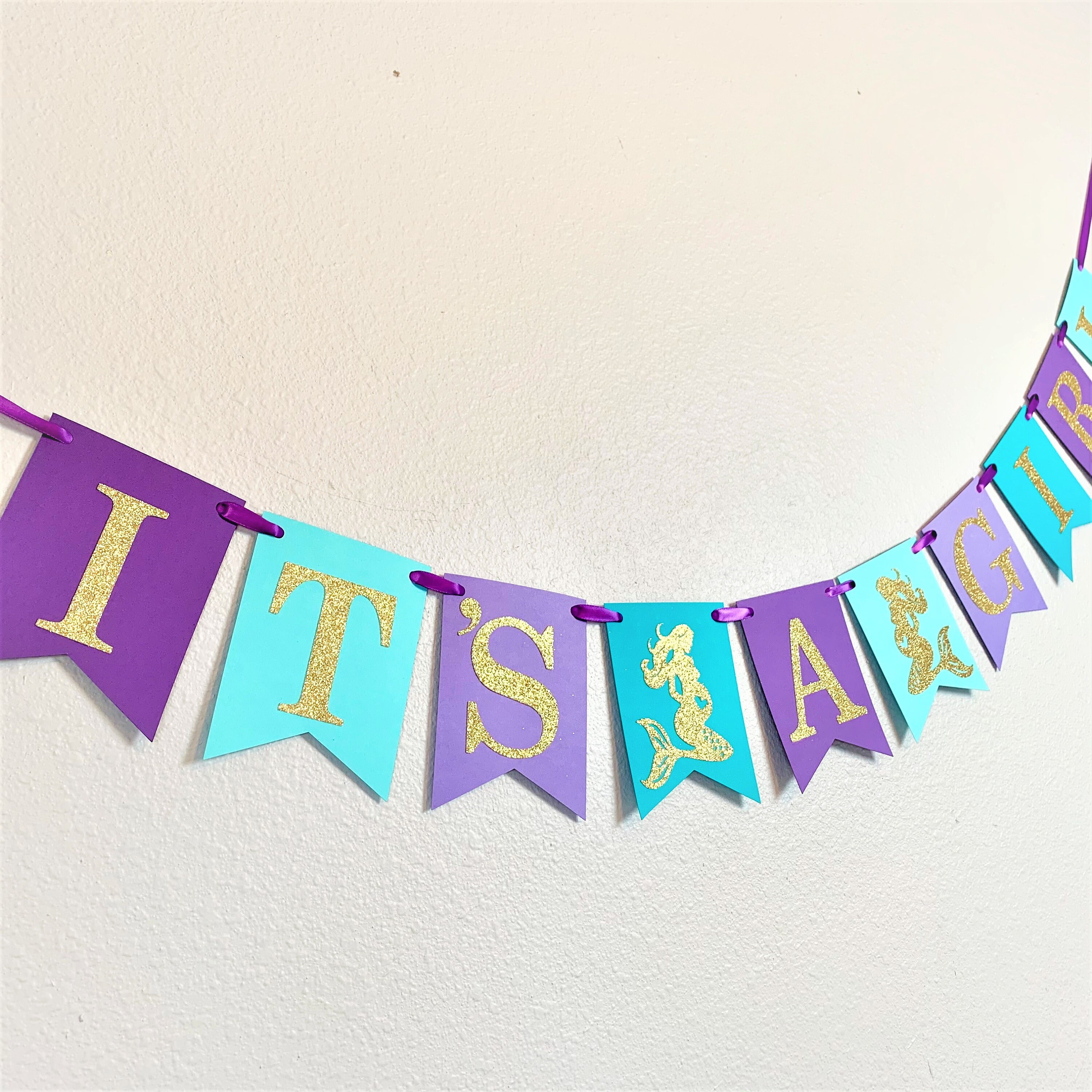 It's A Girl Mermaid Banner Under the Sea Baby Shower - Etsy