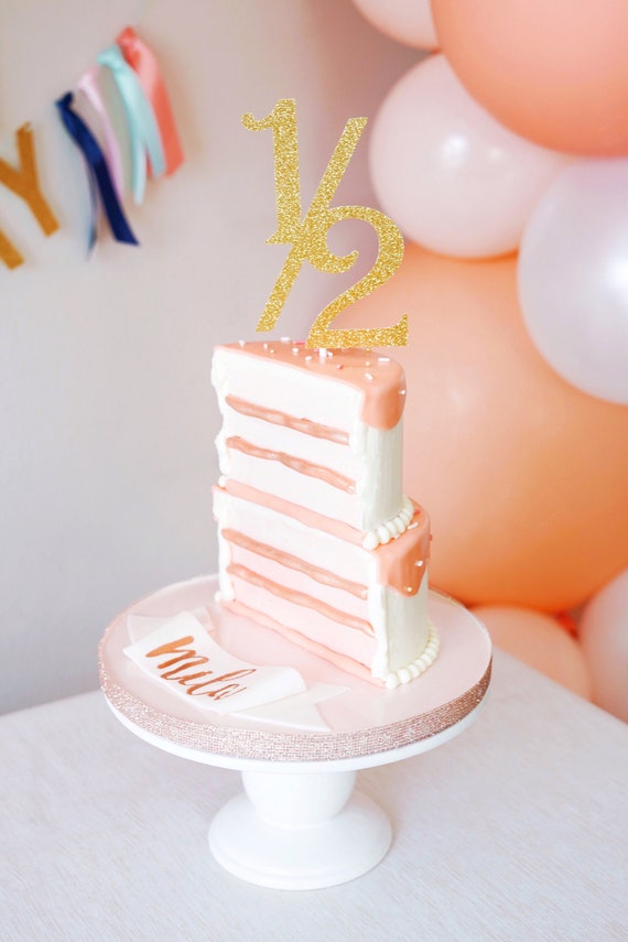 Half Birthday Cake Topper 6 Months Old 1 2 Birthday Party Etsy Half Birthday Cake Topper 6 Months Old 1 2 Birthday Party Etsy