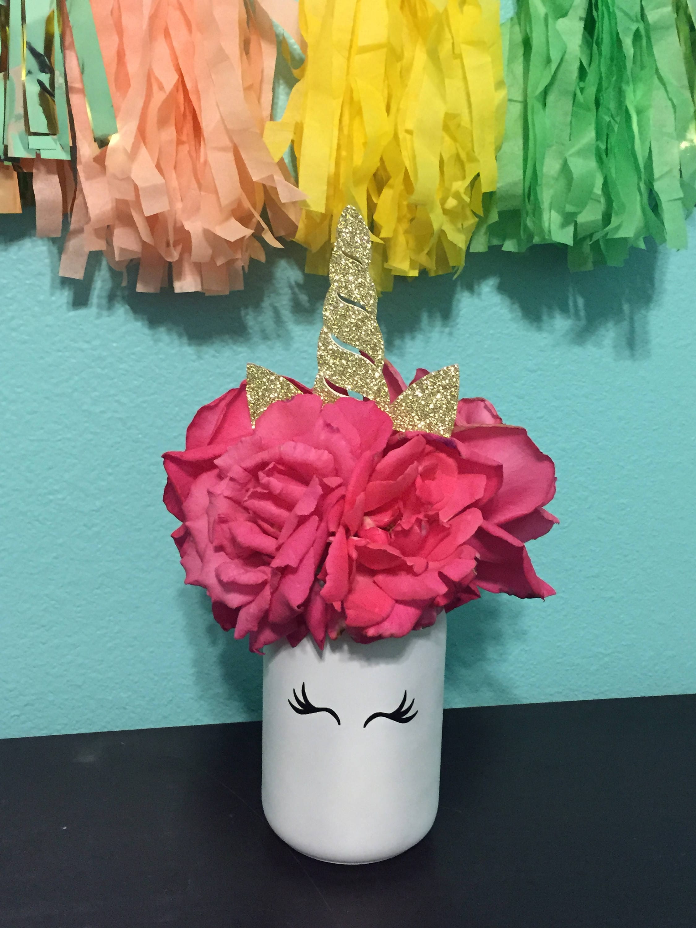 Unicorn Centerpieces Unicorn Party Unicorn Horn and Eyelash Centerpiece Unicorn Table decorations Unicorn Birthday Party DIY