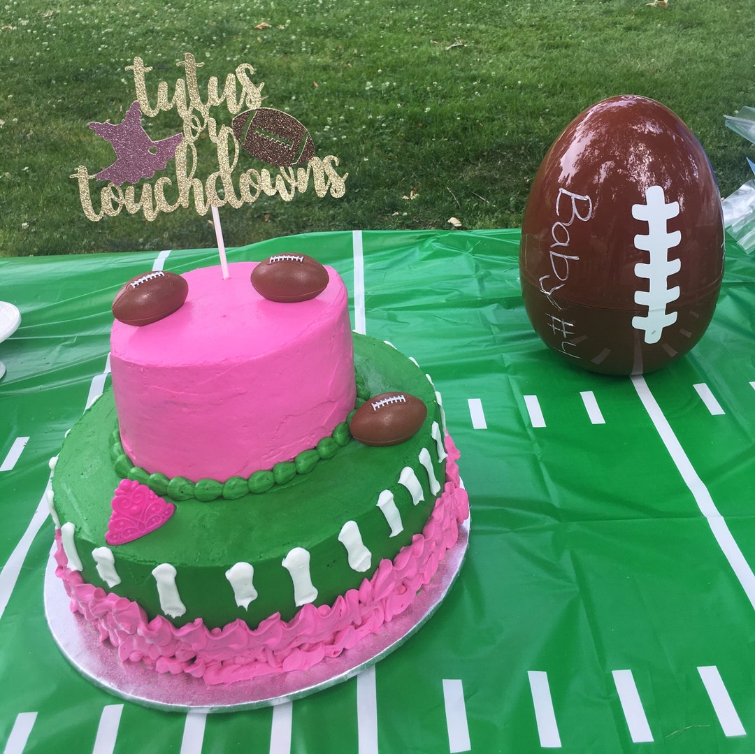 Tutus or Touchdowns Gender Reveal Cake Topper, Boy or Girl Cake Topper,  Gender Reveal Theme, He or She Cake Topper, Pink or Blue Cake 
