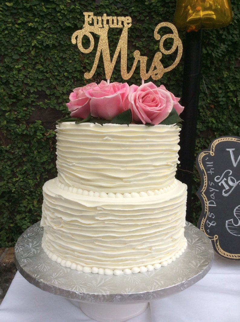 Bridal Shower Cake Topper Future Mrs Cake Topper Gold Bridal Etsy