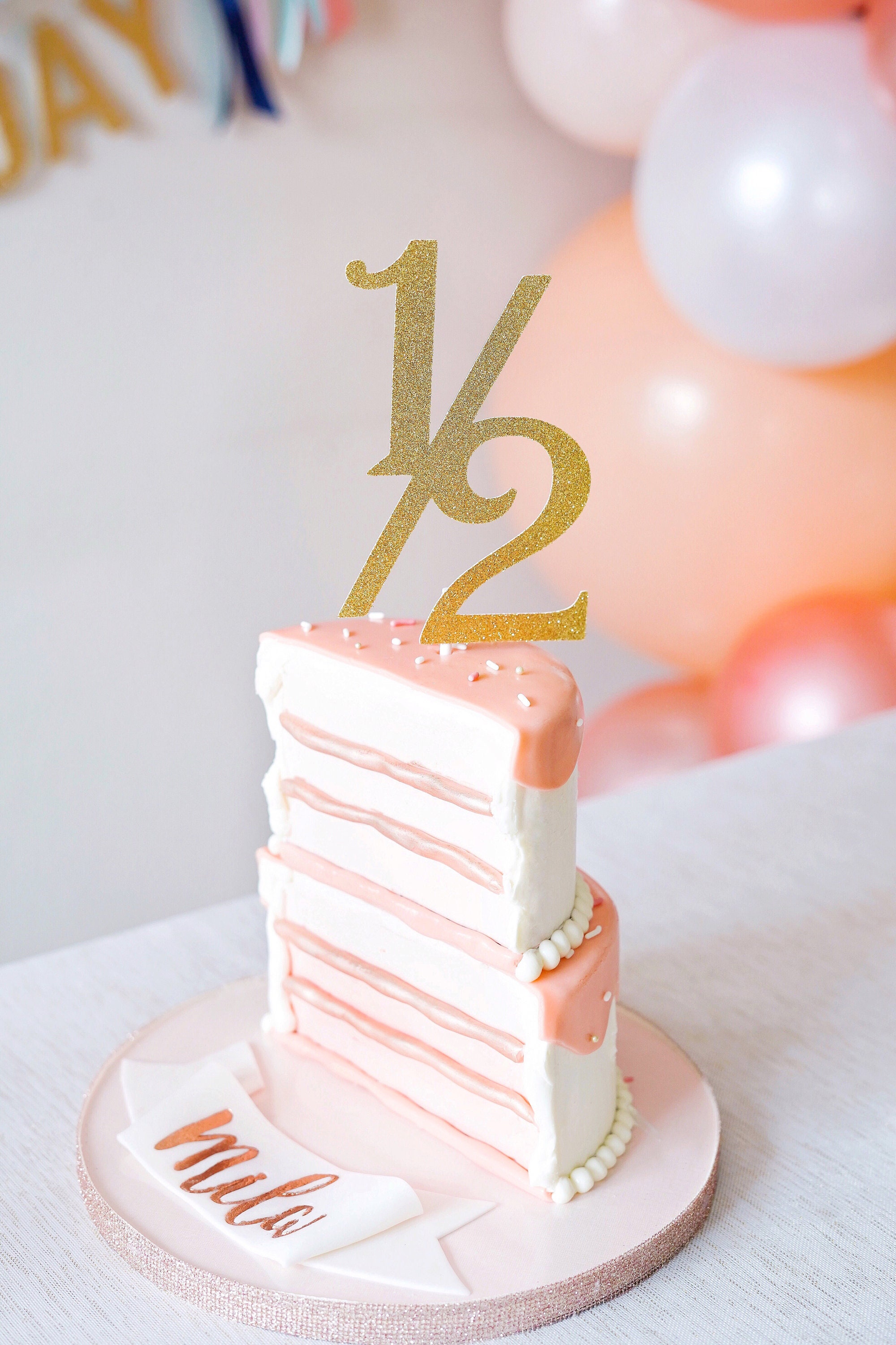 Half Birthday Cake Topper 6 Months Old 1/2 Birthday Party - Etsy