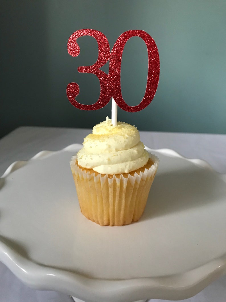 30 Cupcake Toppers 30th Birthday Cupcake Toppers Thirty Etsy