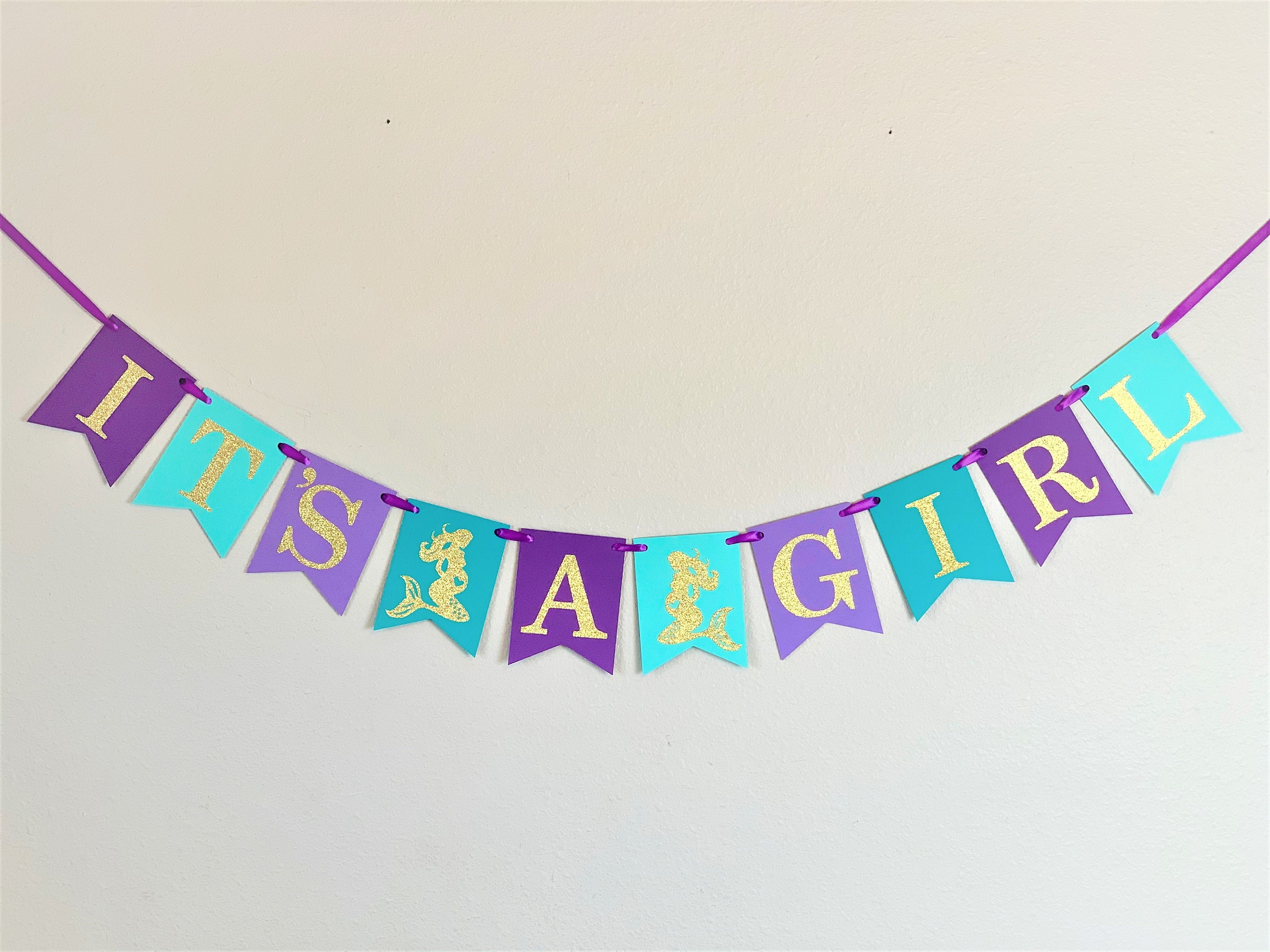 It's A Girl Mermaid Banner Under the Sea Baby Shower - Etsy