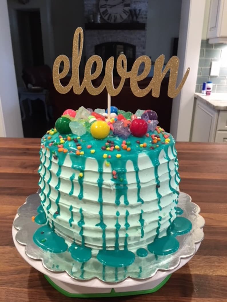 Eleven Cake Topper 11th Birthday Cake Topper 11th Cake Etsy