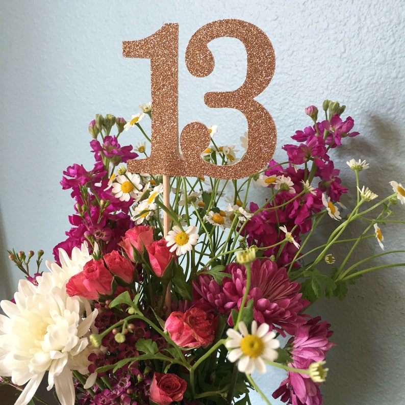 13 Centerpiece Picks, 13th Birthday Decorations, 13th Birthday Centerpiece Sticks, Number 13 Sticks, Thirteen Centerpiece Sticks 3 Count image 4