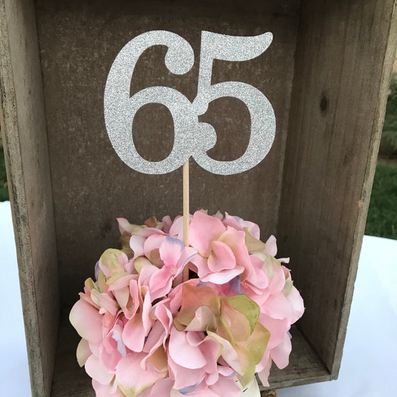 65th Birthday Decorations 65 Centerpiece Picks Age 65 Table Etsy