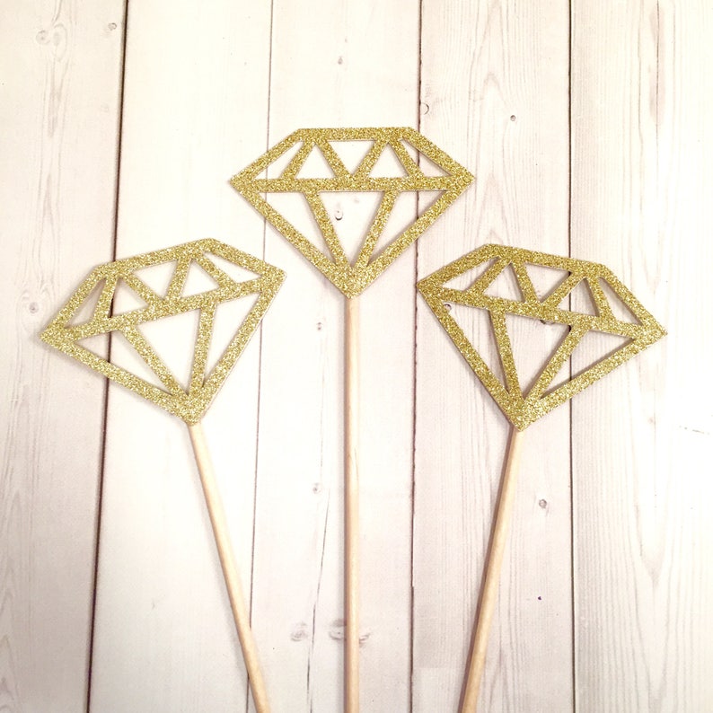 Wedding Shower Decorations Diamond Centerpiece Sticks She Etsy