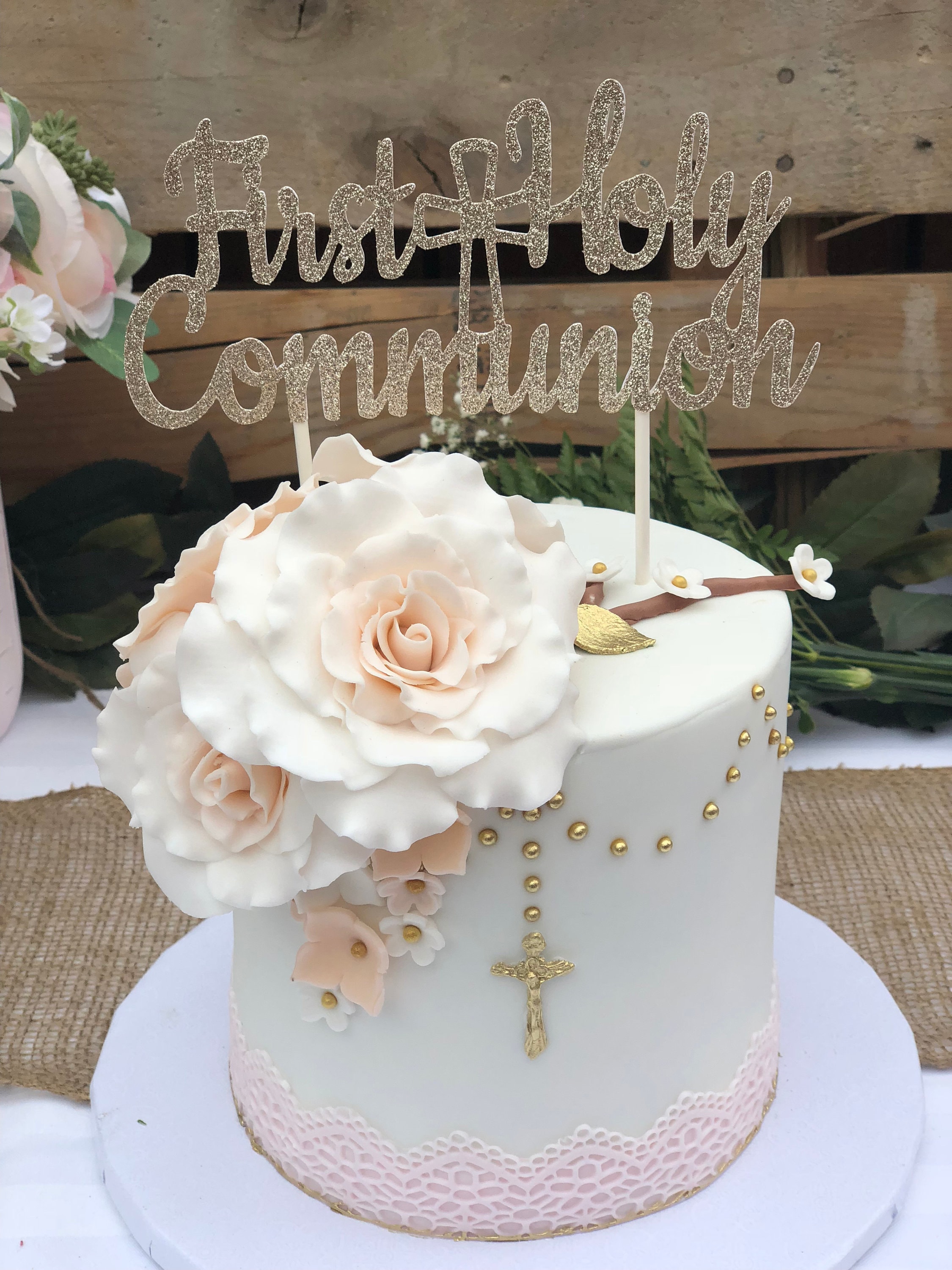 First Communion Cake Topper First Holy Communion Cake Topper Etsy