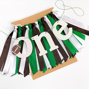 Football High Chair Banner. 1st Year Down Football First Birthday. Boy Banner. 1st Birthday Pictures Backdrop. One Banner.