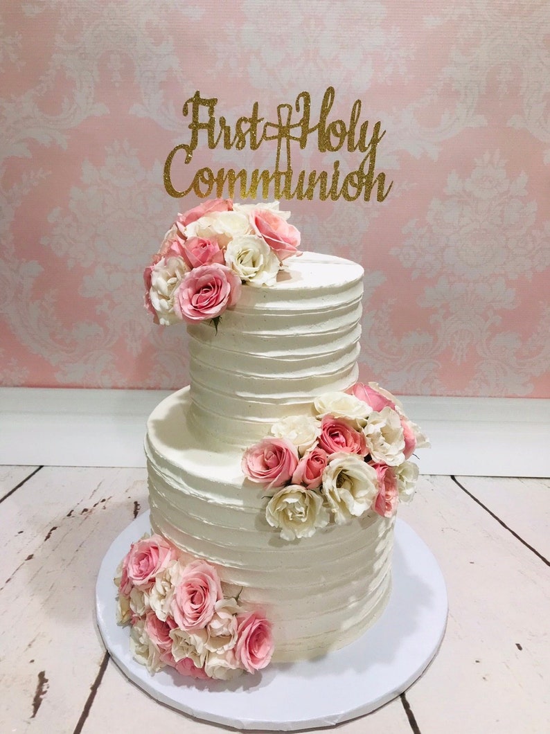 First Communion Cake Topper, First Holy Communion Cake Topper, Communion Cake Topper, First Communion Cake, Religious Cake Decoration image 4