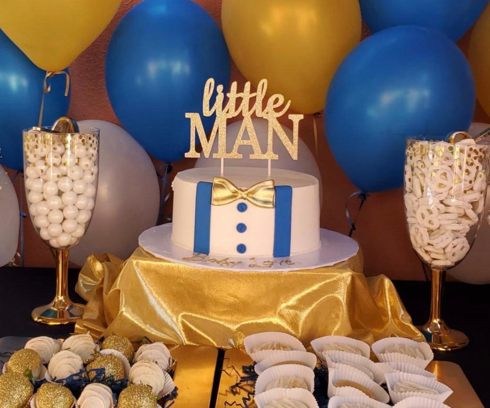 Baby Shower Cake Topper Baby Boy Cake Topper Little Man Cake Etsy