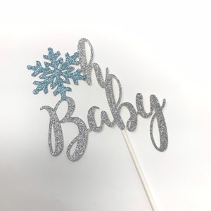 Oh Baby Snowflake Cake Topper, Winter Wonderland Baby Shower, Winter Wonderland Decorations, Snowflake Baby Shower, Little Snowflake