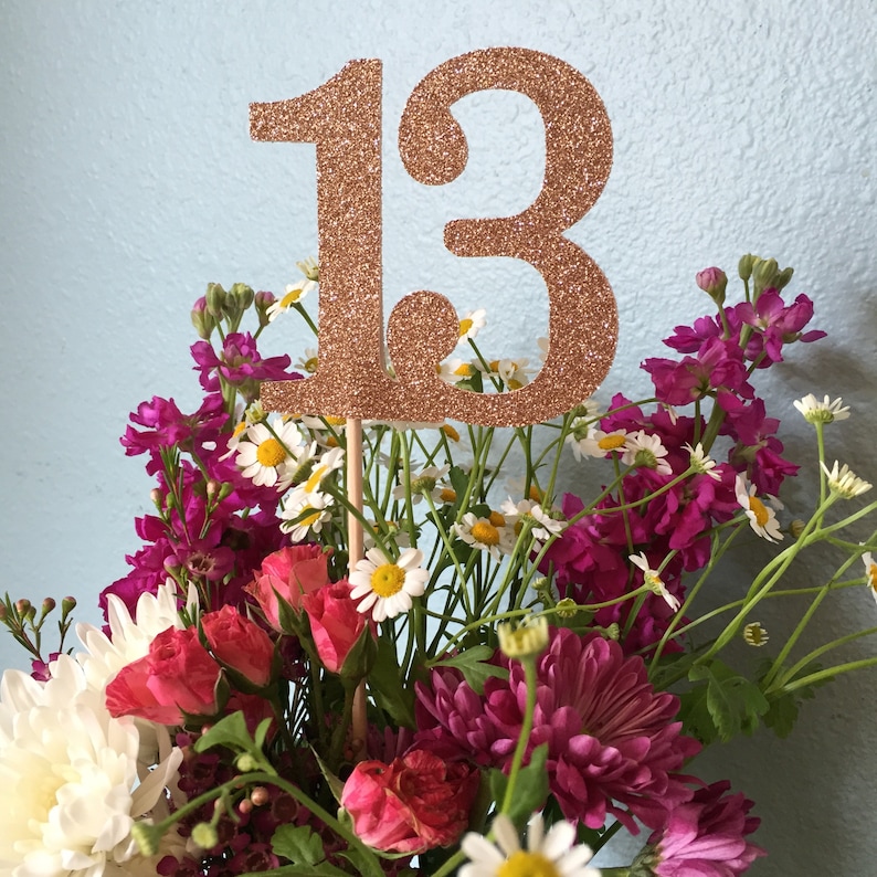 13 Centerpiece Picks, 13th Birthday Decorations, 13th Birthday Centerpiece Sticks, Number 13 Sticks, Thirteen Centerpiece Sticks 3 Count image 6