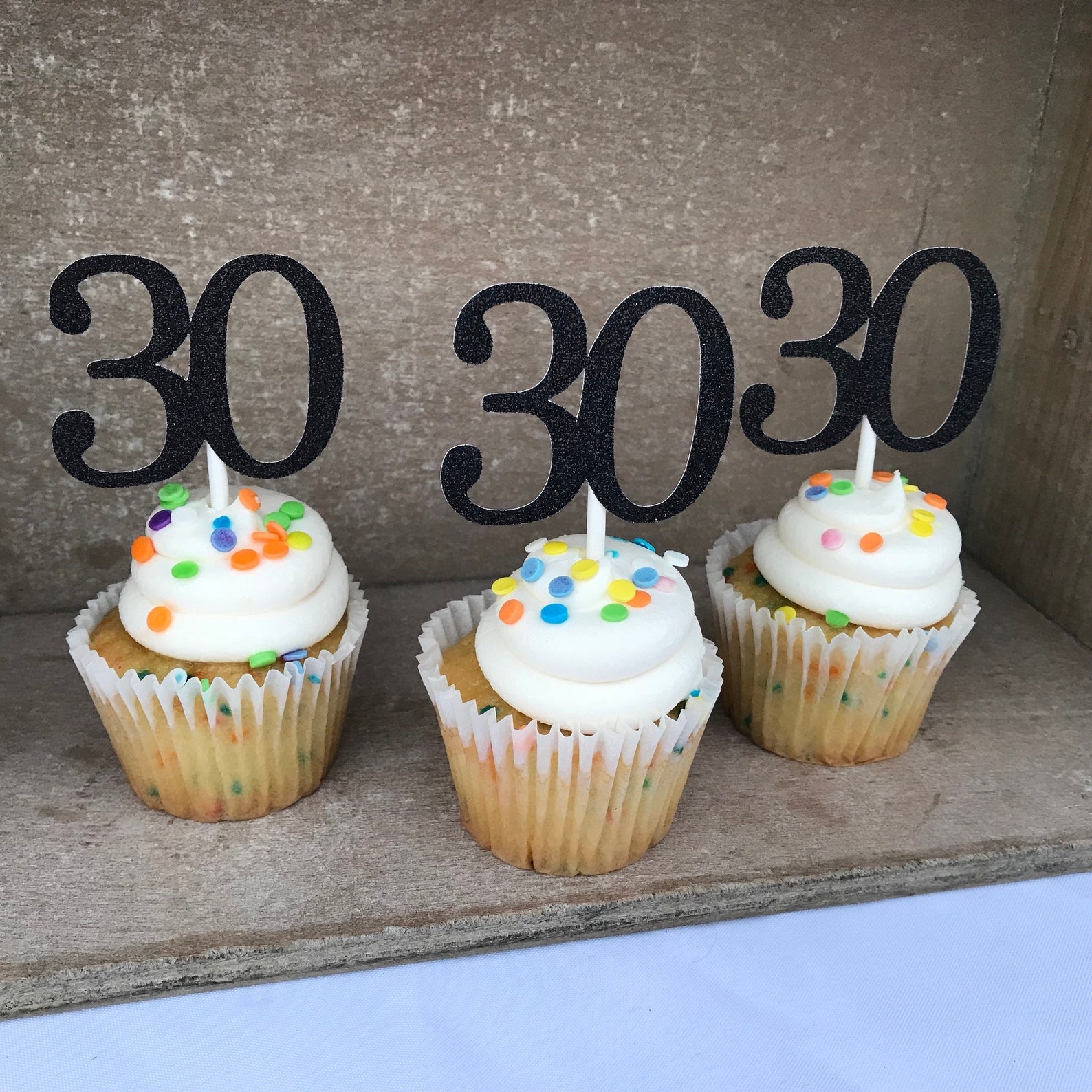 30 Cupcake Toppers 30th Birthday Cupcake Toppers Thirty Etsy
