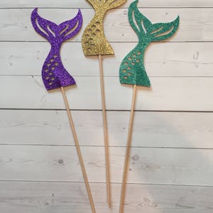 Mermaid Tail Centerpiece sticks, Mermaid Baby Shower Table Decorations, Bridal Shower Decor, Baby Centerpieces, Pregnant Mermaid Set of 3 image 6