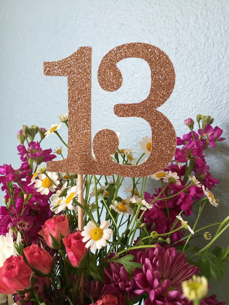 13 Centerpiece Picks, 13th Birthday Decorations, 13th Birthday Centerpiece Sticks, Number 13 Sticks, Thirteen Centerpiece Sticks 3 Count image 5