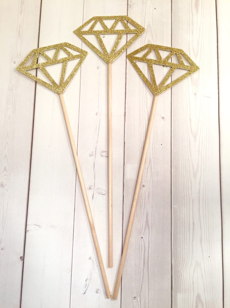 Wedding Shower Decorations Diamond Centerpiece Sticks She Etsy