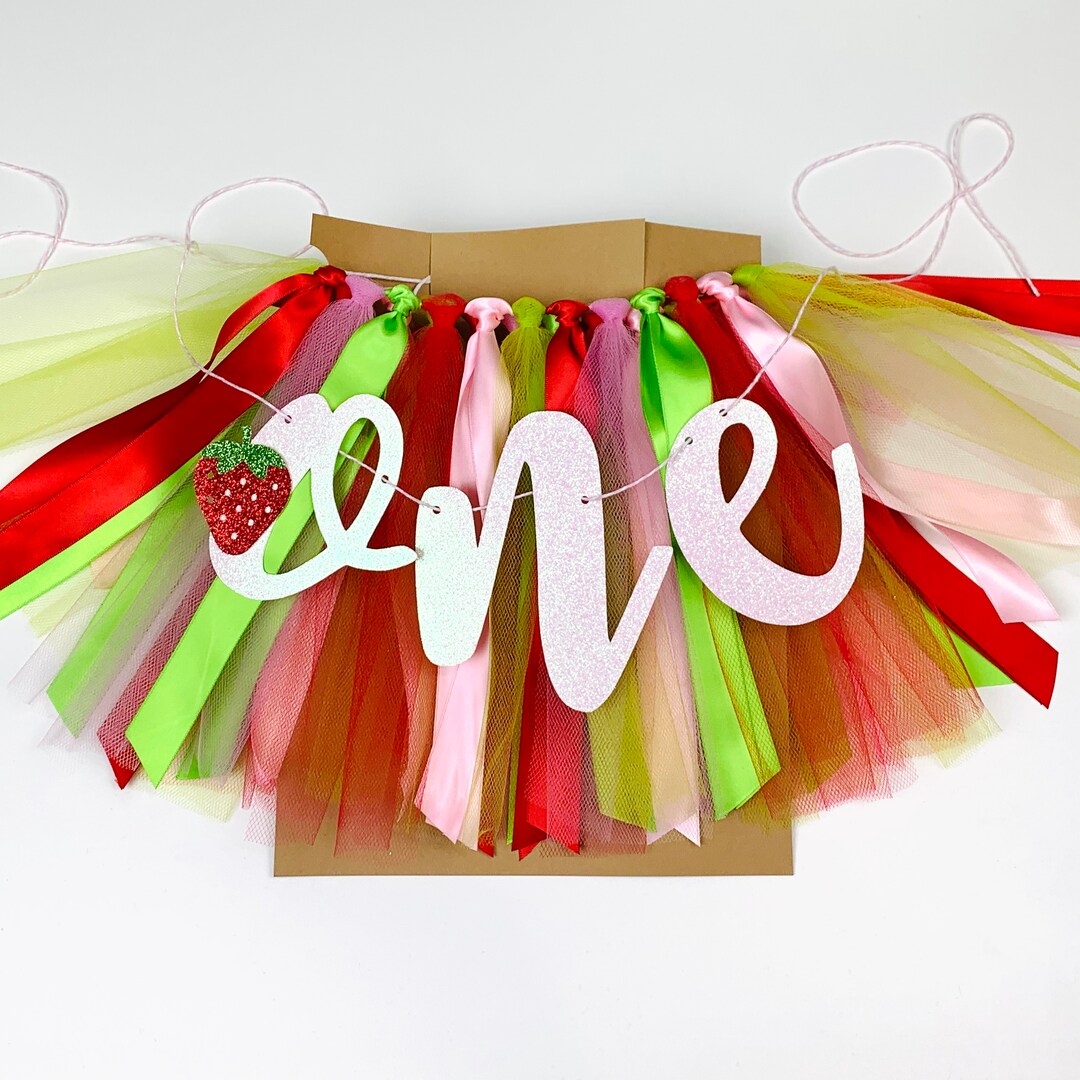 Strawberry Theme High Chair Banner - First Birthday Decor For Girls, Cake Smash Photo Prop, 80 Inch Long - View #7