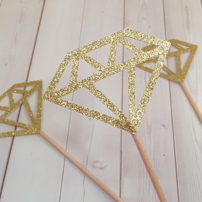 Wedding Shower Decorations Diamond Centerpiece Sticks She Etsy