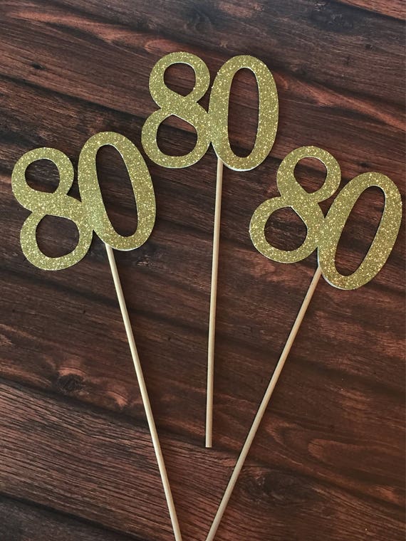90 Centerpiece Picks, Glitter Ninety on a Stick, 90th Birthday Centerpiece  Sticks, Ninety Sticks, Ninety Centerpiece Sticks 3 Count 