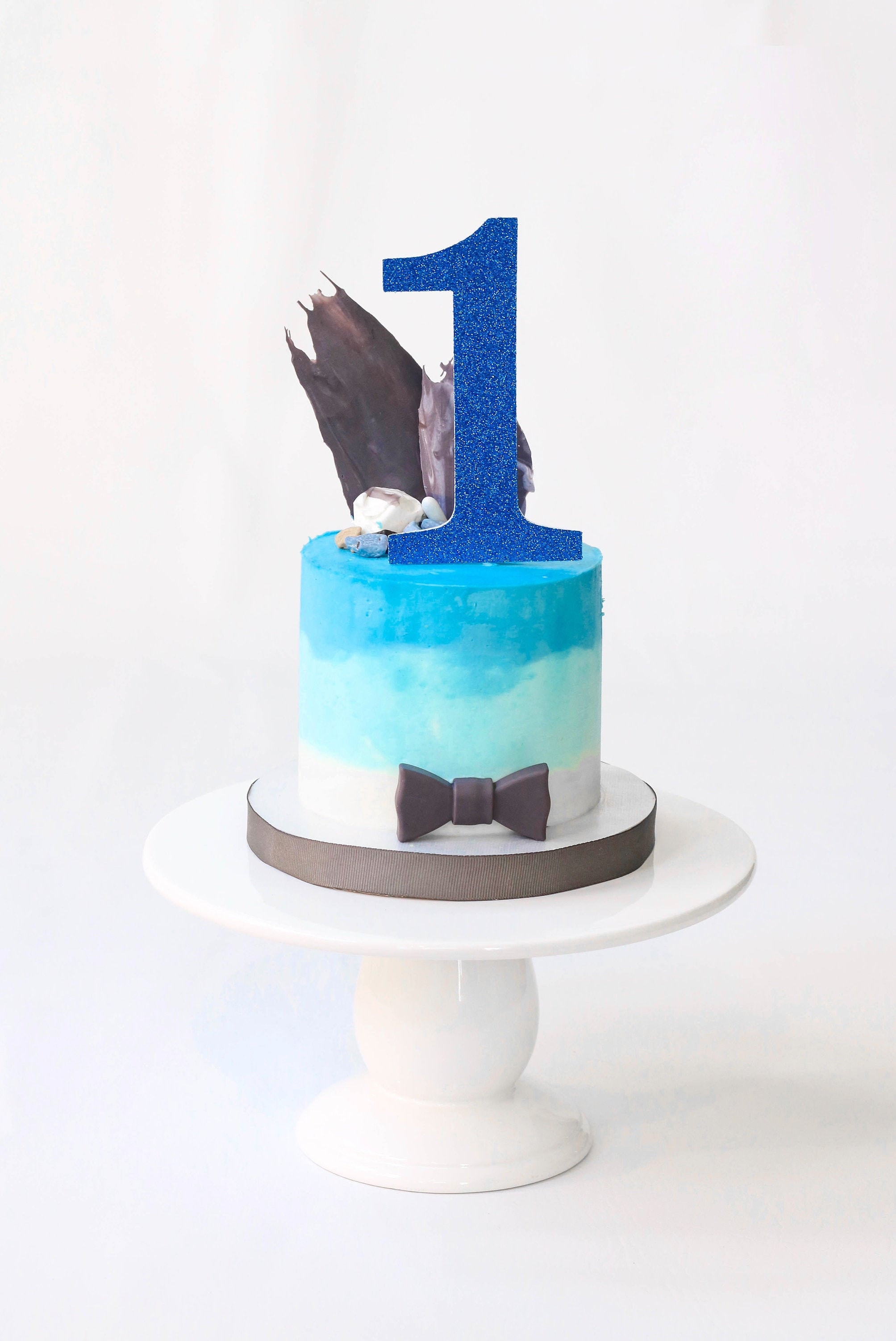 Flashing Number 1 Blue Cake Decoration