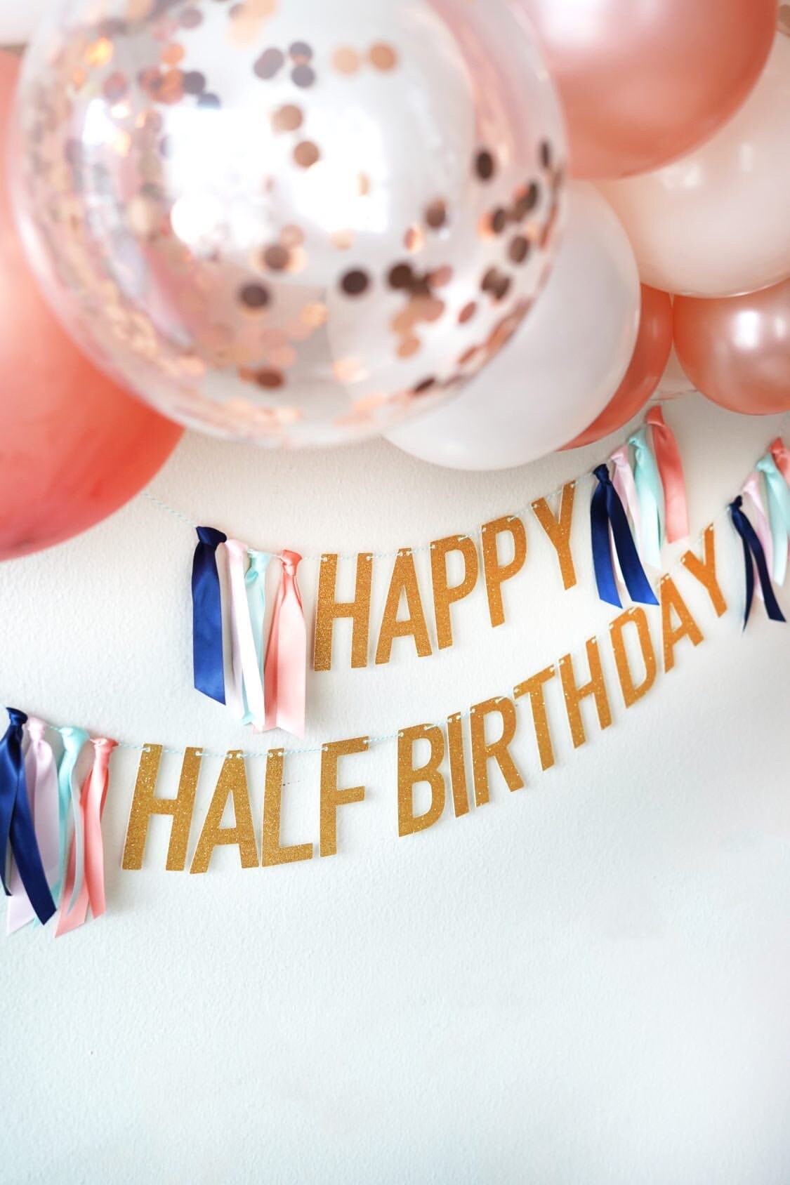 Happy Half Birthday Ribbon Banner 6 Months Old 1 2 Birthday Etsy New Zealand