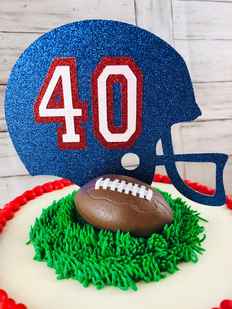 Football Helmet Cake Topper Baby Shower Tutu Or Touchdowns Sports Theme Party Team Toppers