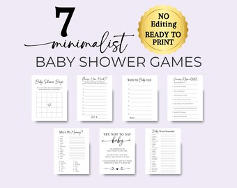 Baby Shower Games Bundle, Simple Fun Easy, Baby Sprinkle Activities, Printable Ready to Use-No Editing