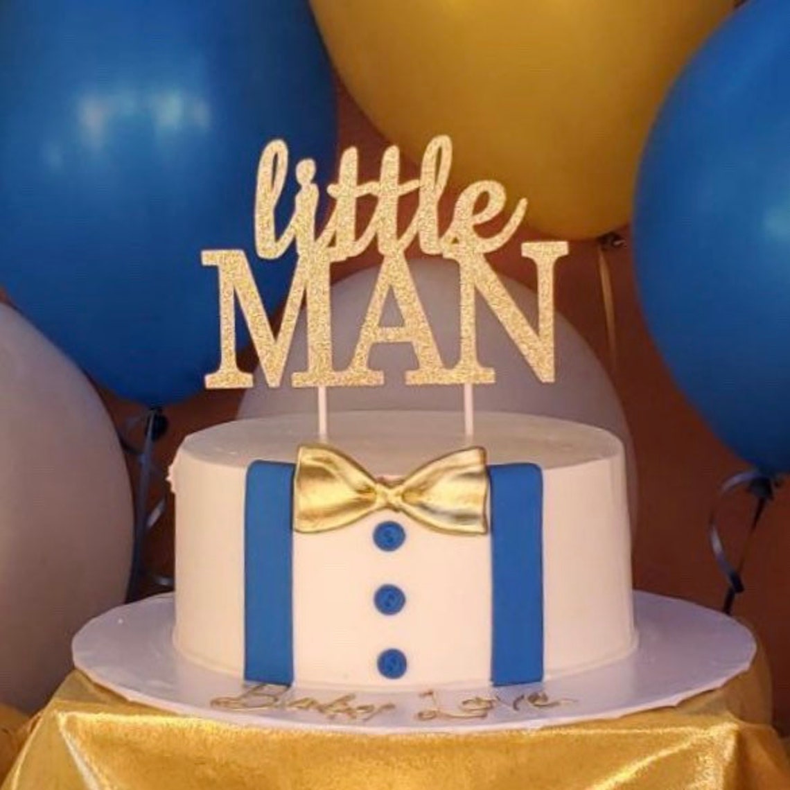 Baby Shower Cake Topper Baby Boy Cake Topper Little Man Cake Etsy