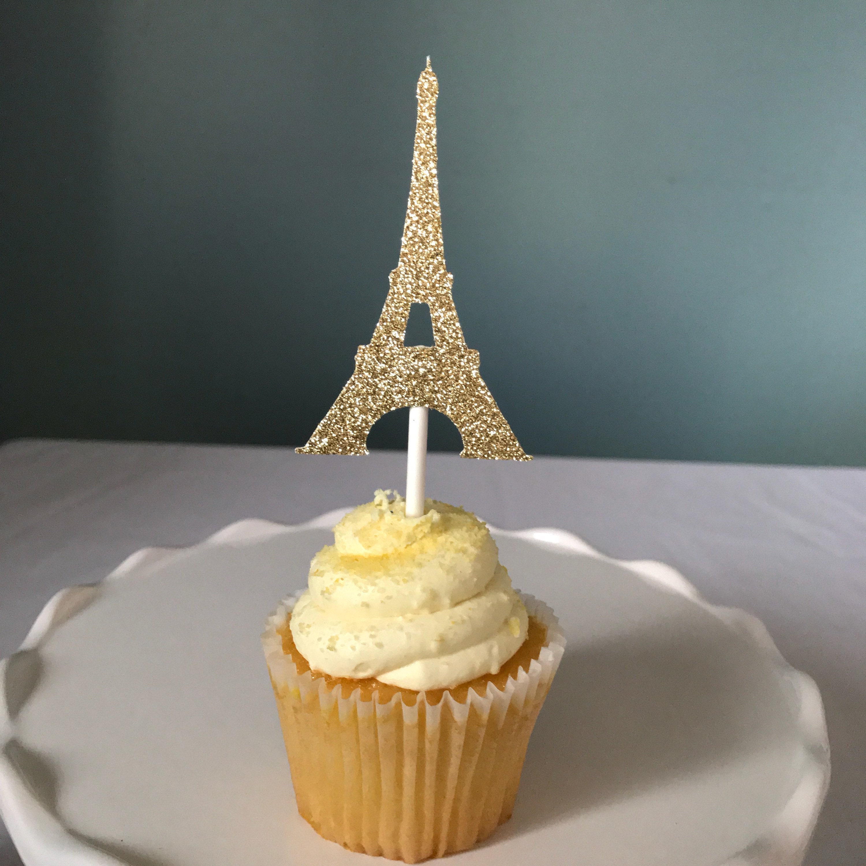 Paris Theme Cupcake Topper Eiffel Tower Cupcakes Bridal Etsy