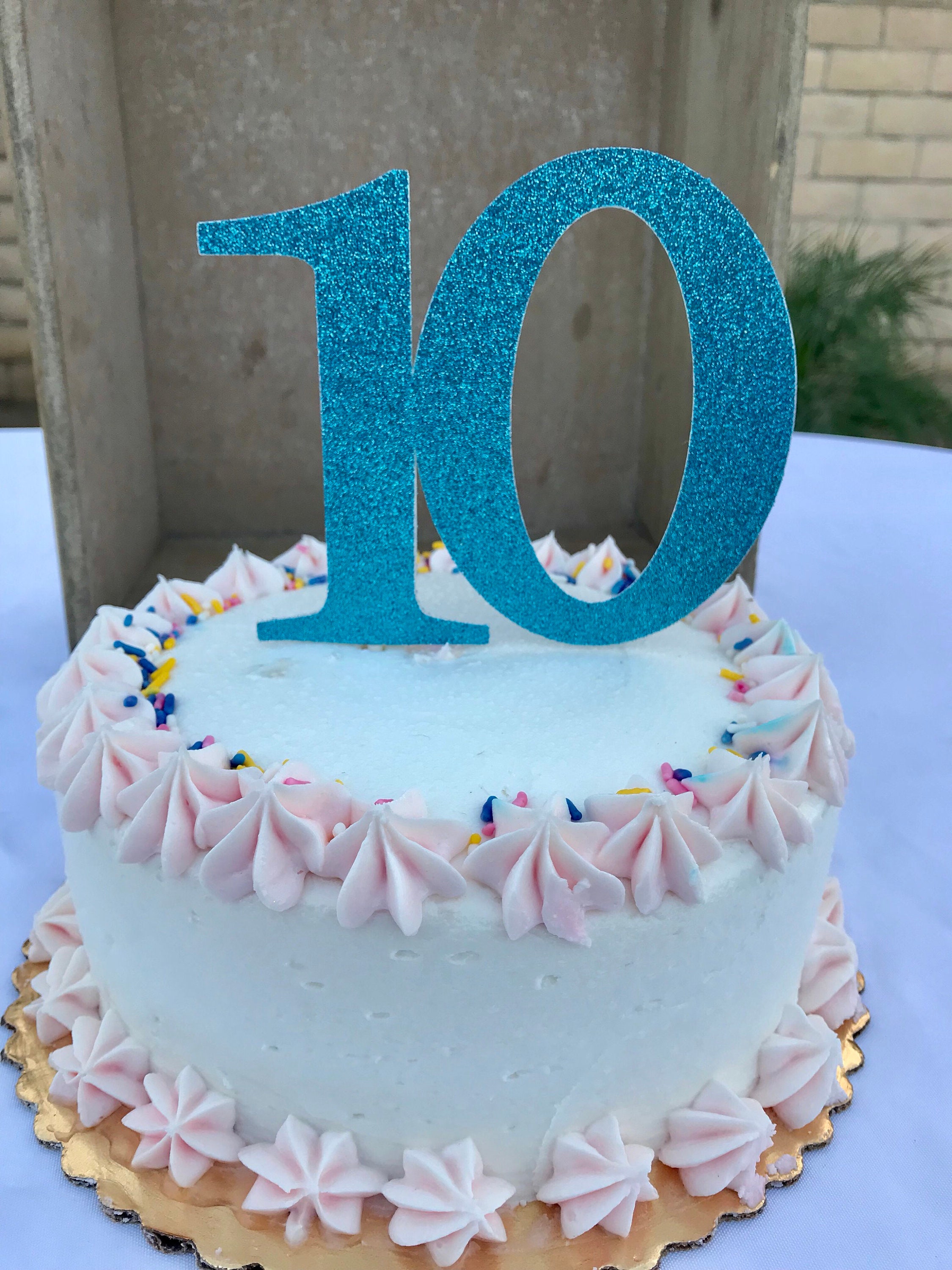 10 Cake Topper. Tenth Birthday Decorations Ten Birthday Cake | Etsy